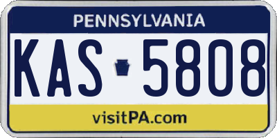 PA license plate KAS5808