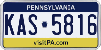 PA license plate KAS5816