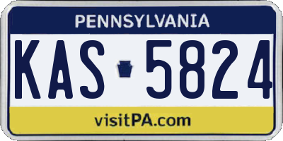 PA license plate KAS5824