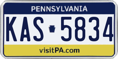 PA license plate KAS5834