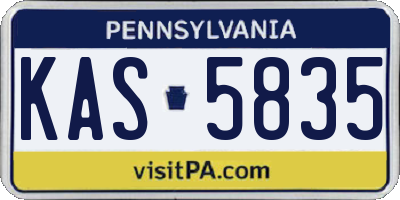 PA license plate KAS5835