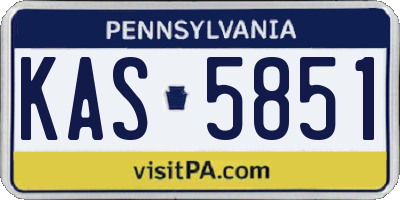 PA license plate KAS5851
