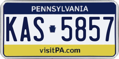 PA license plate KAS5857