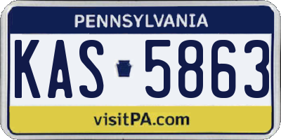 PA license plate KAS5863