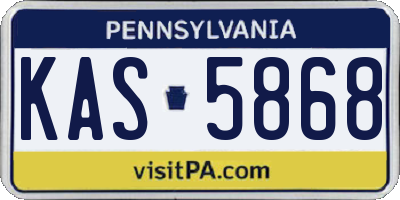 PA license plate KAS5868