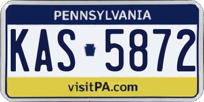 PA license plate KAS5872