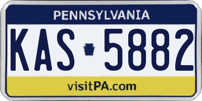 PA license plate KAS5882