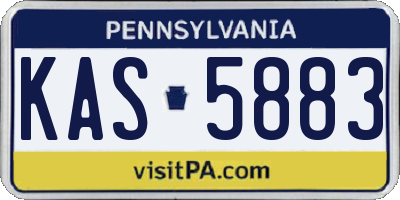 PA license plate KAS5883