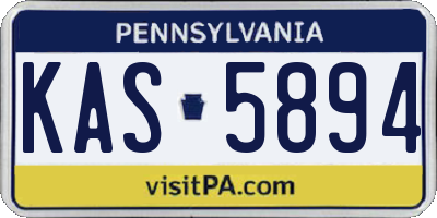 PA license plate KAS5894
