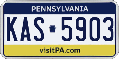 PA license plate KAS5903