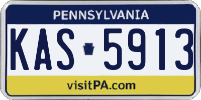 PA license plate KAS5913