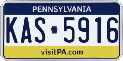 PA license plate KAS5916