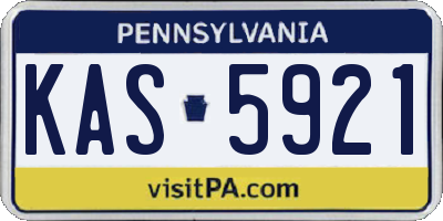 PA license plate KAS5921