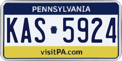 PA license plate KAS5924