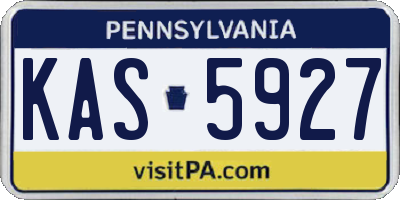 PA license plate KAS5927
