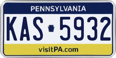PA license plate KAS5932