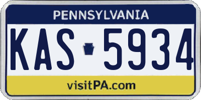 PA license plate KAS5934