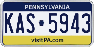 PA license plate KAS5943