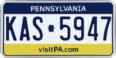 PA license plate KAS5947