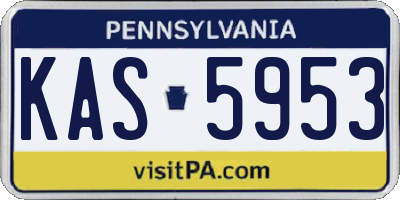 PA license plate KAS5953