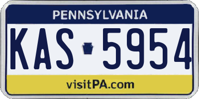 PA license plate KAS5954