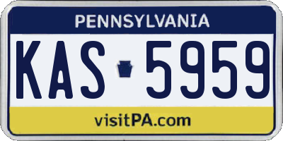 PA license plate KAS5959