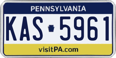 PA license plate KAS5961