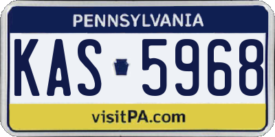 PA license plate KAS5968