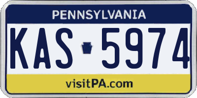 PA license plate KAS5974