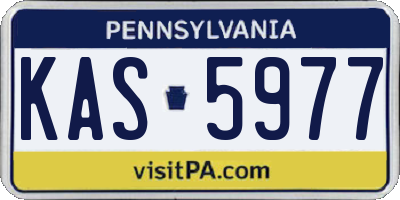 PA license plate KAS5977