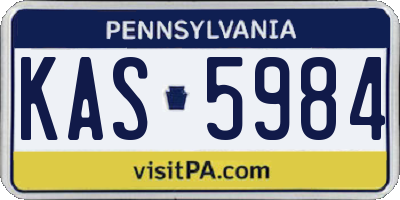 PA license plate KAS5984