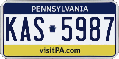 PA license plate KAS5987