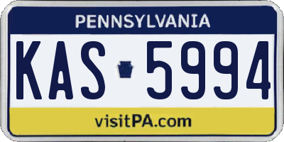 PA license plate KAS5994