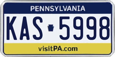 PA license plate KAS5998