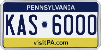 PA license plate KAS6000