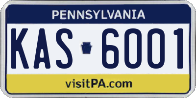 PA license plate KAS6001
