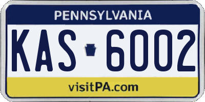 PA license plate KAS6002