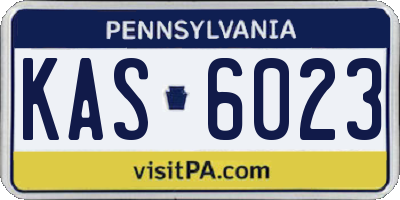 PA license plate KAS6023