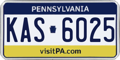 PA license plate KAS6025