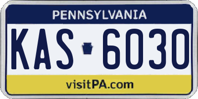 PA license plate KAS6030