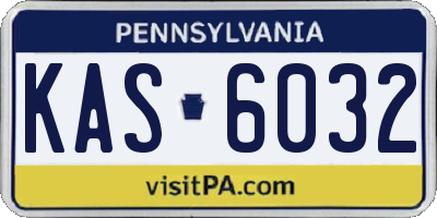PA license plate KAS6032