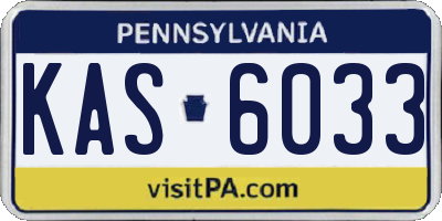 PA license plate KAS6033