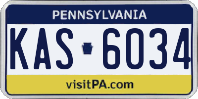 PA license plate KAS6034