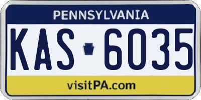 PA license plate KAS6035