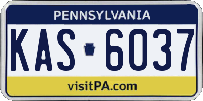 PA license plate KAS6037