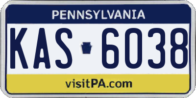 PA license plate KAS6038