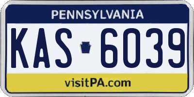 PA license plate KAS6039