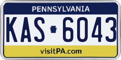 PA license plate KAS6043