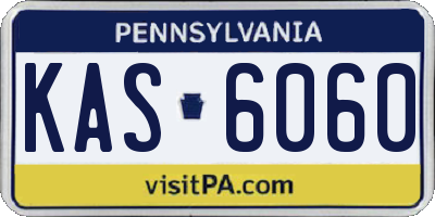 PA license plate KAS6060
