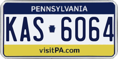 PA license plate KAS6064